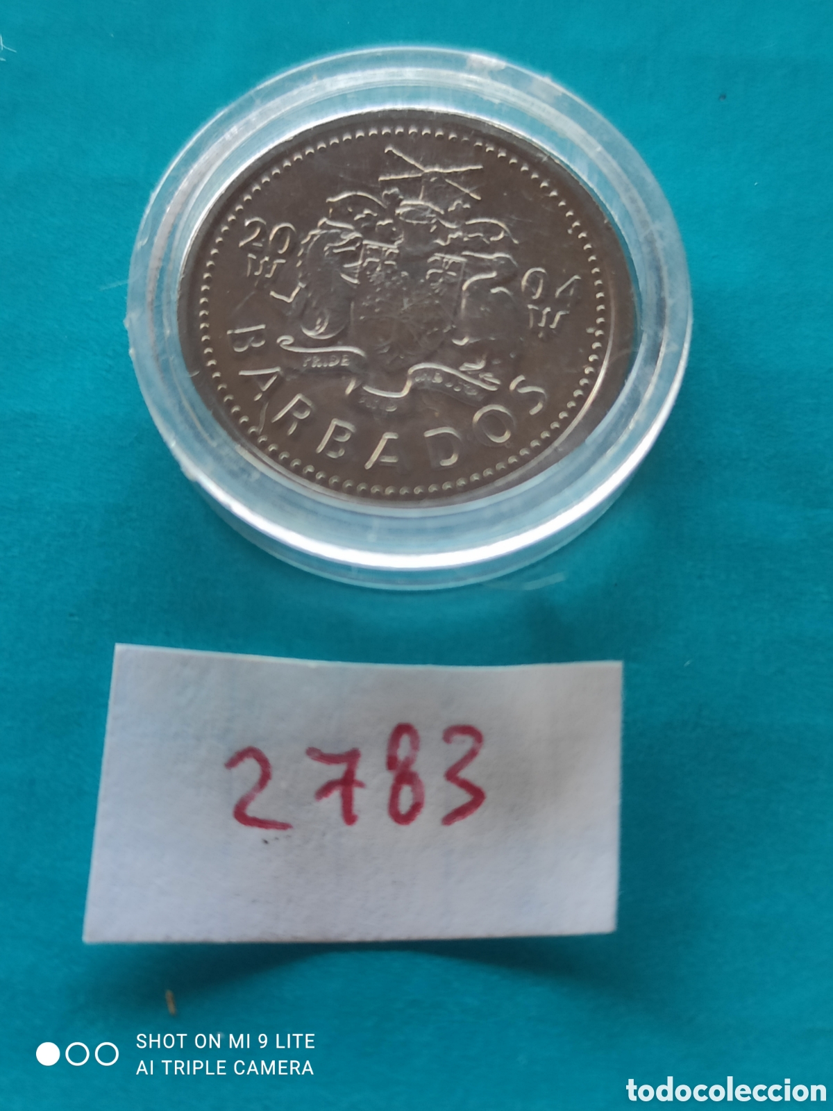 Monedas antiguas de Am&eacute;rica: 10 c&eacute;ntimos de Barbados a&ntilde;o 2004