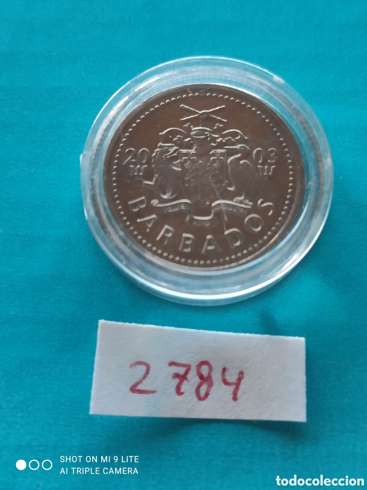 Monedas antiguas de Am&eacute;rica: 10 c&eacute;ntimos de Barbados a&ntilde;o 2003