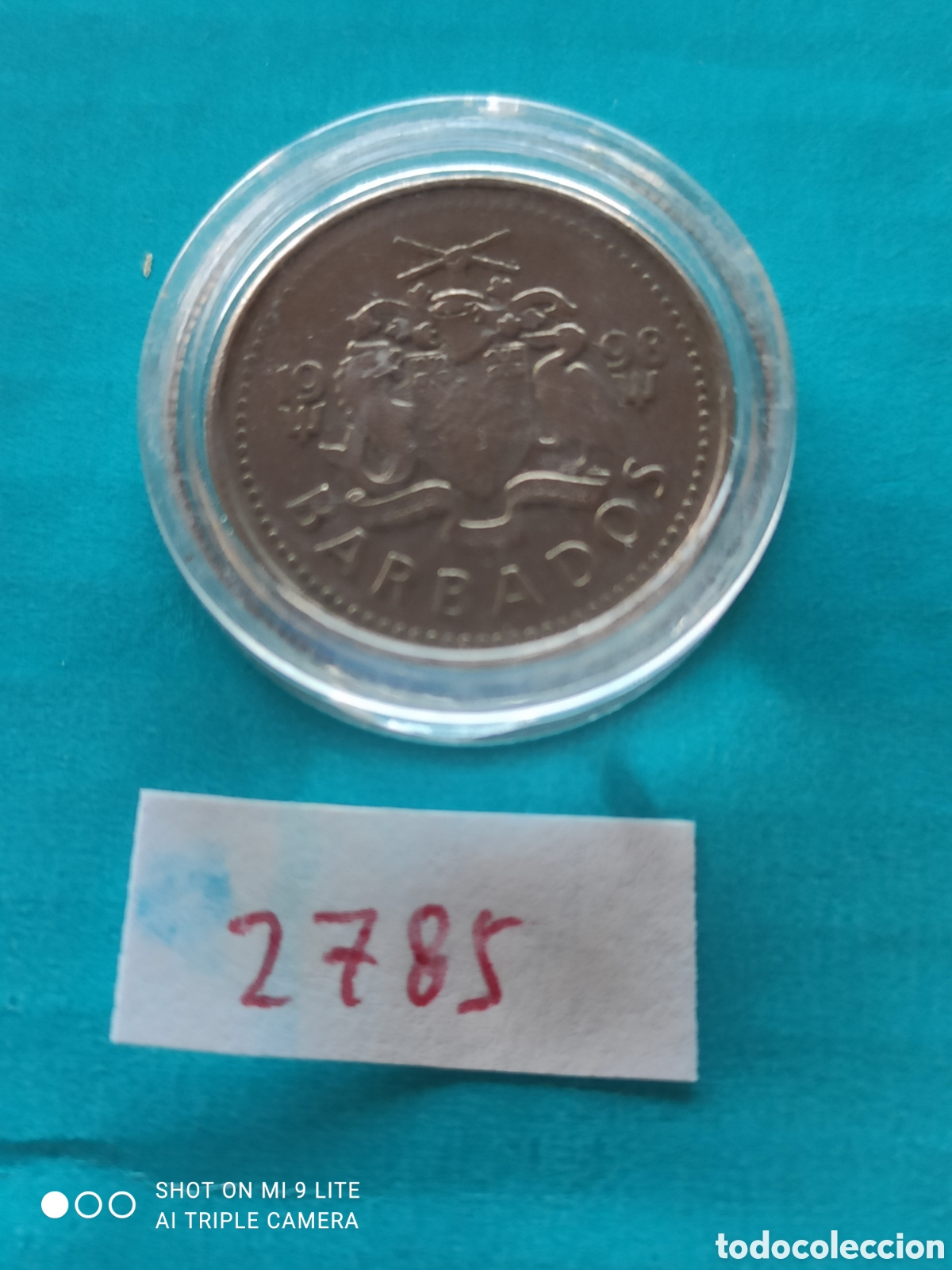 Monedas antiguas de Am&eacute;rica: 10 c&eacute;ntimos de Barbados a&ntilde;o 1998