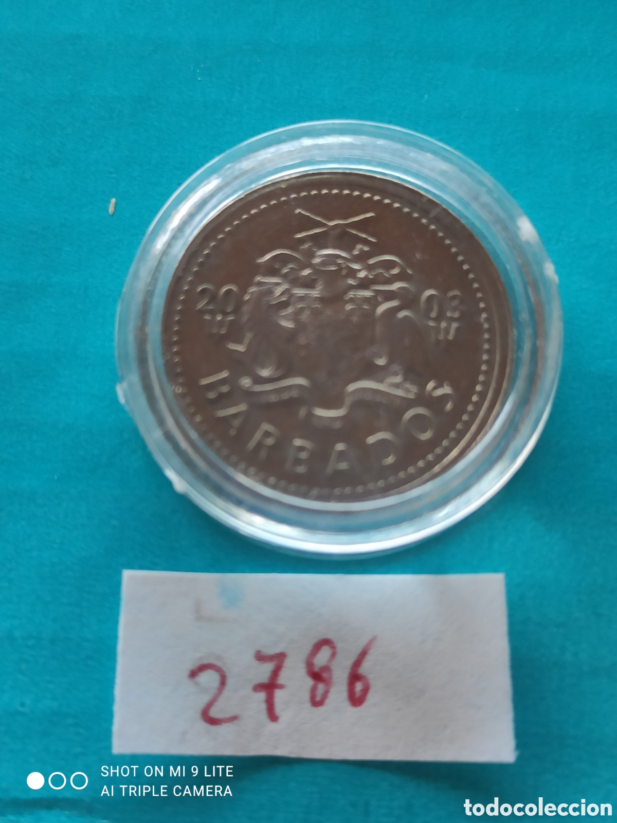 Monedas antiguas de Am&eacute;rica: 10 c&eacute;ntimos de Barbados a&ntilde;o 2002