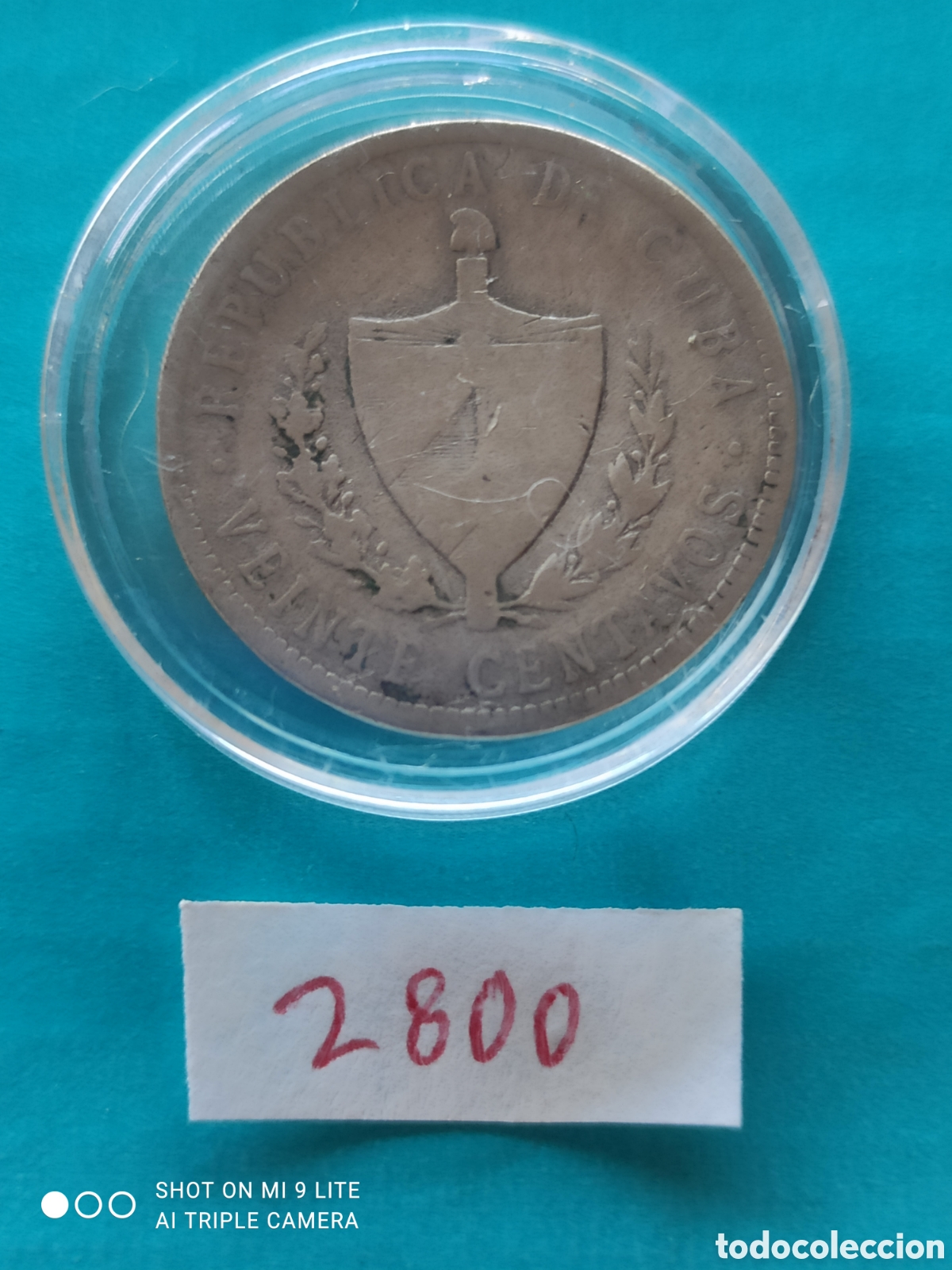 Monedas antiguas de Am&eacute;rica: 20 centavos cubanos en plata a&ntilde;o 2016