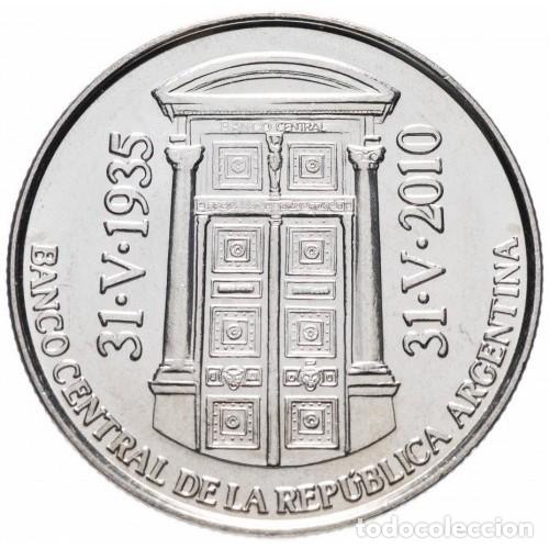 Monedas antiguas de Am&eacute;rica: ARGENTINA - 2 PESOS 2010 - KM162 - 75 Aniversario - Banco Central de la Rep&uacute;blica Argentina