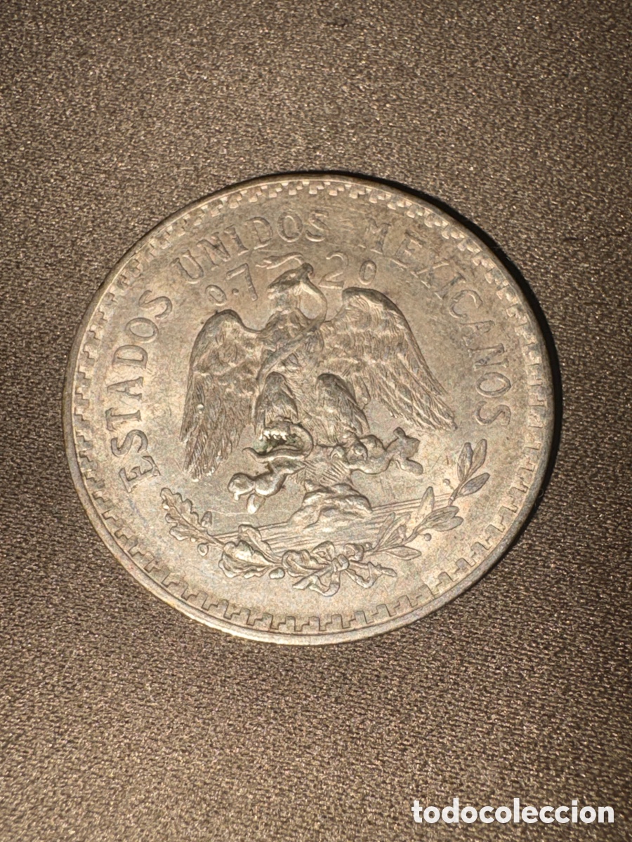 Monedas antiguas de Am&eacute;rica: Moneda de plata,un peso Estados Unidos mexicanos,1938,plata 720,peso 16,6gramos