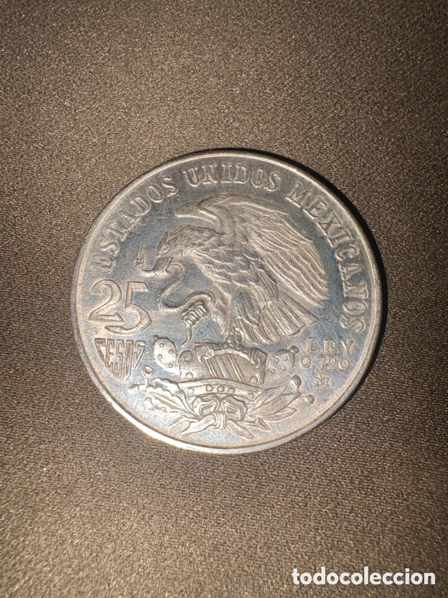 Monedas antiguas de Am&eacute;rica: Moneda de plata,25 pesos juegos de las XIX olimpiada a M&eacute;xico 1968,plata 720,peso