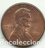 Monedas antiguas de Am&eacute;rica: ESTADOS UNIDOS EE.UU. - 1 CENT - 1988 - COBRE-ZINCO - FOTOS