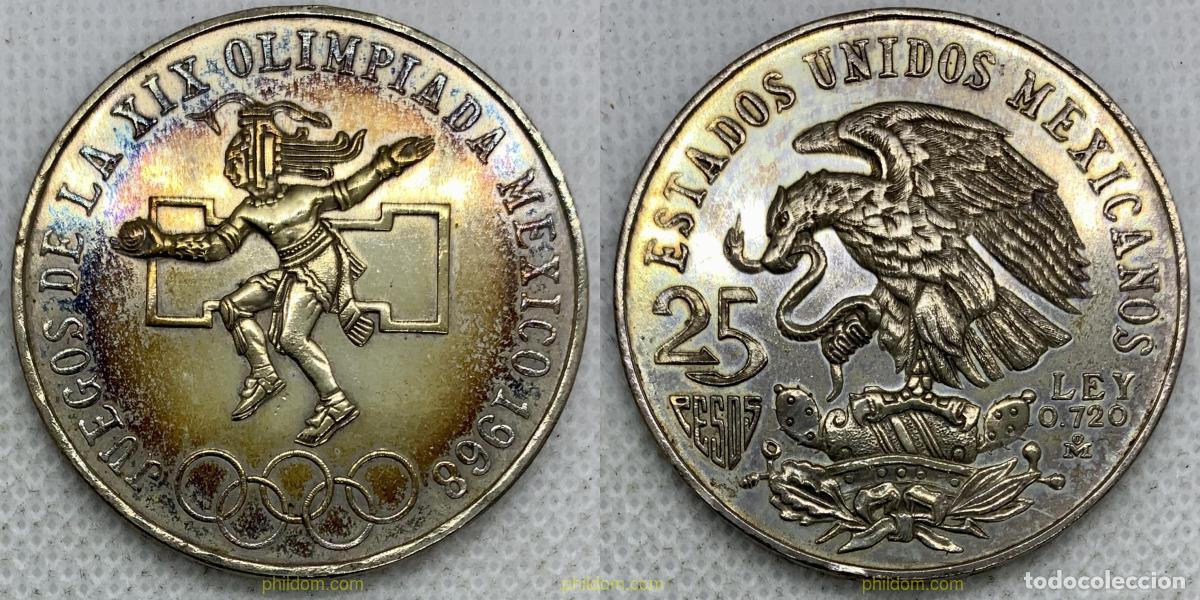 Monedas antiguas de Am&eacute;rica: 2752 MEXICO 1968 25 PESOS MEXICO 1968 SILVER PLATA