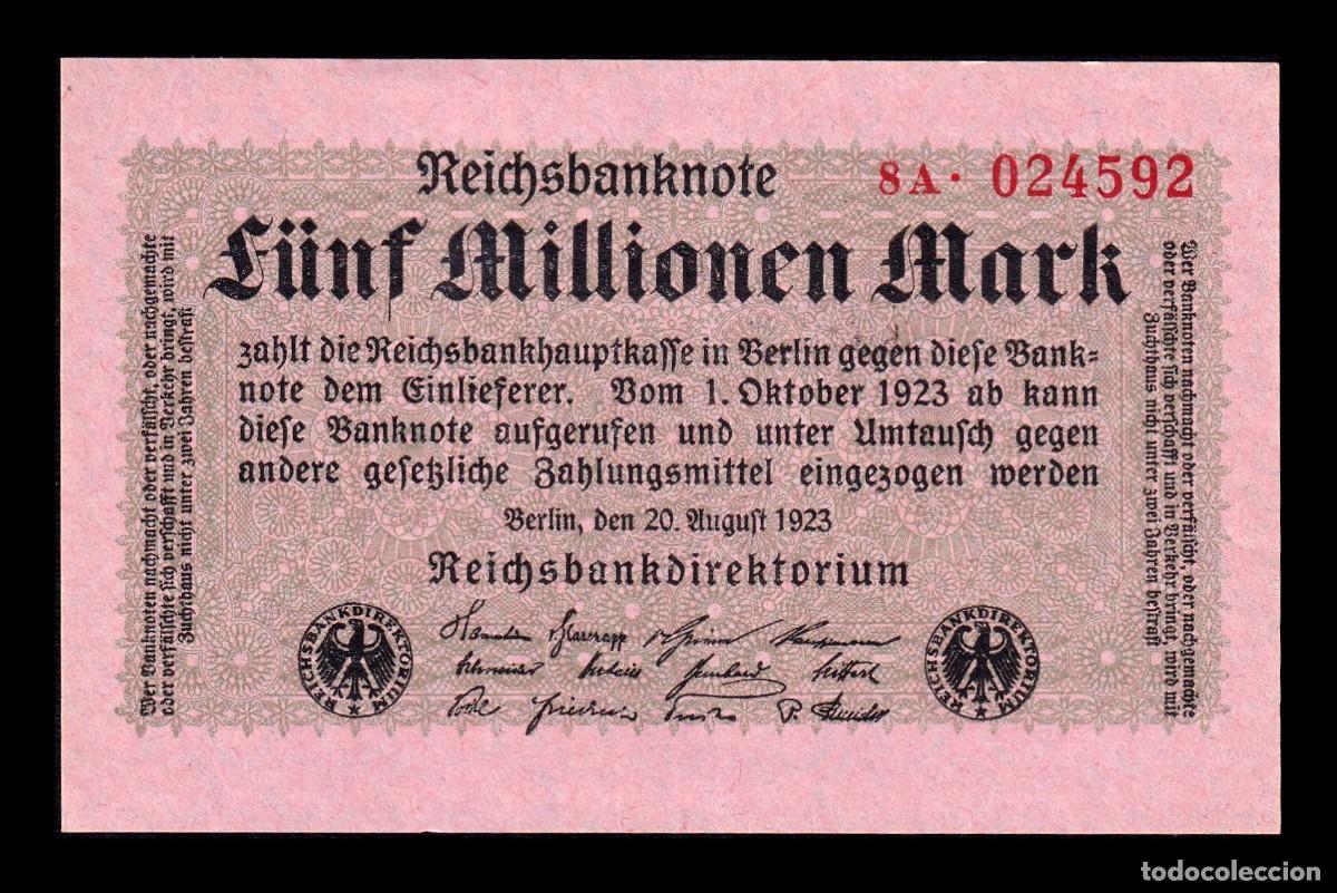 Monedas antiguas de Am&eacute;rica: Alemania 5000000 Marcos 1927 Pick 105 Sc Unc