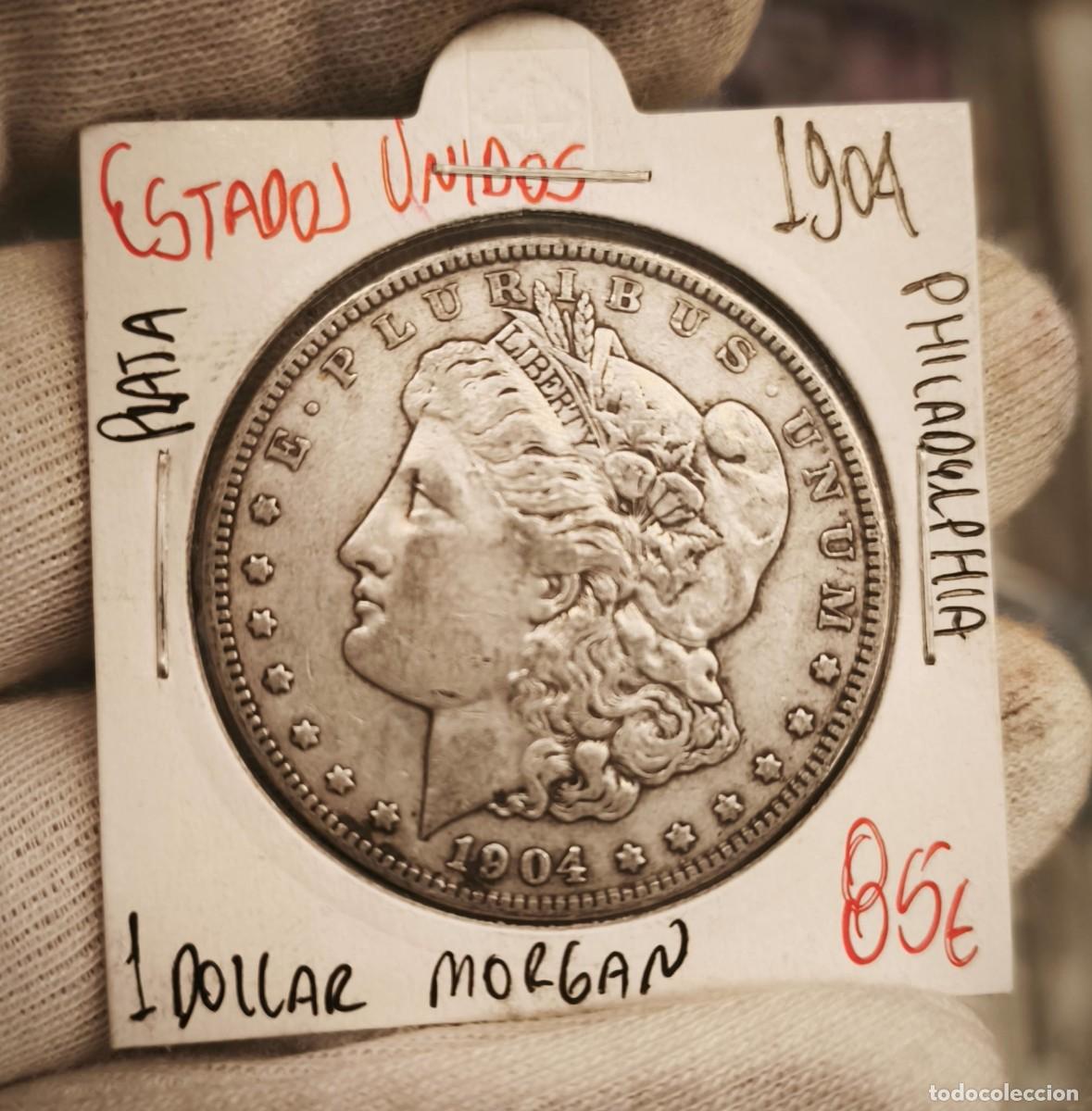 Monete antiche di America: Estados Unidos 1 D&oacute;lar &rdquo;Morgan Dollar&rdquo; 1904 Philadelphia Km 110 Plata