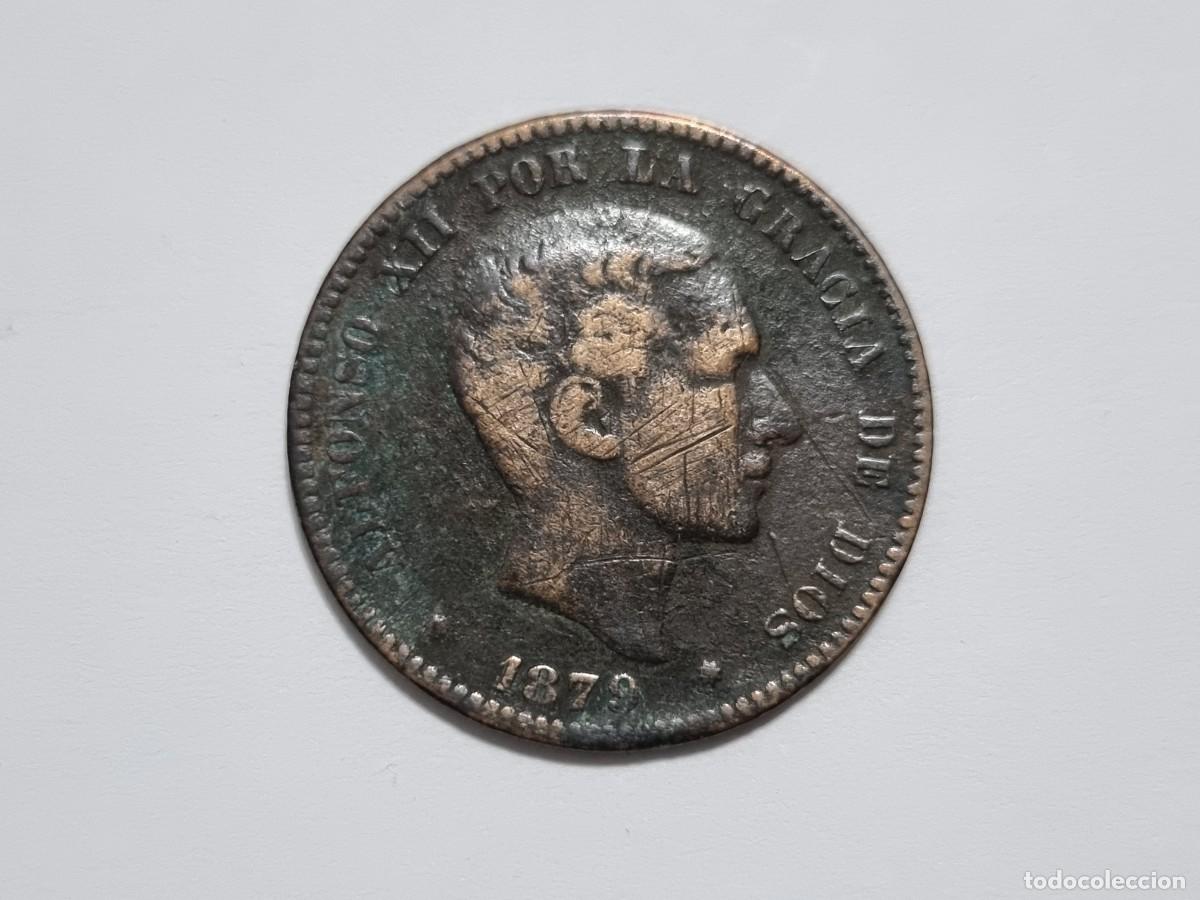 Monedas antiguas de Am&eacute;rica: Antigua Moneda Espa&ntilde;ola Espa&ntilde;a 10 Diez Centimos 1879-OM Coleccionista