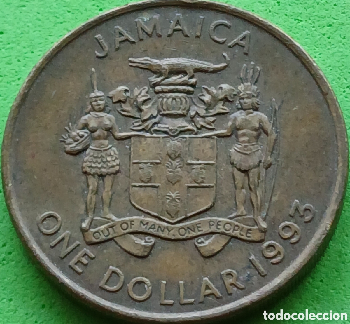 Monedas antiguas de Am&eacute;rica: Jamaica one dollar 1993 km#145a
