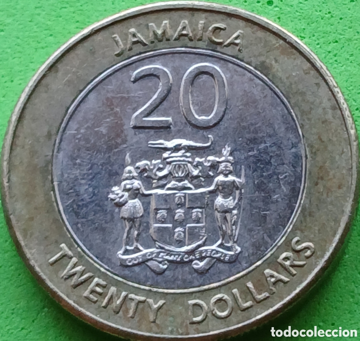 Monedas antiguas de Am&eacute;rica: Jamaica 20 d&oacute;lares 2008 UC#1 magn&eacute;tica