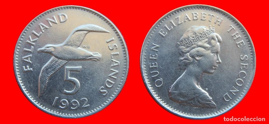 Monedas antiguas de Am&eacute;rica: 5 PENIQUES PENCE 1992 ISLAS MALVINAS FALKLAND-151350