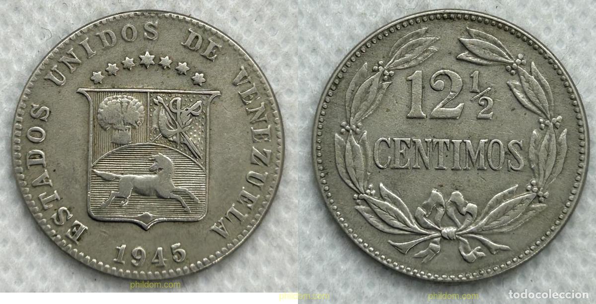 Monedas antiguas de Am&eacute;rica: 3782 VENEZUELA 1945 VENEZUELA 12 1/2 CENTIMOS 1945