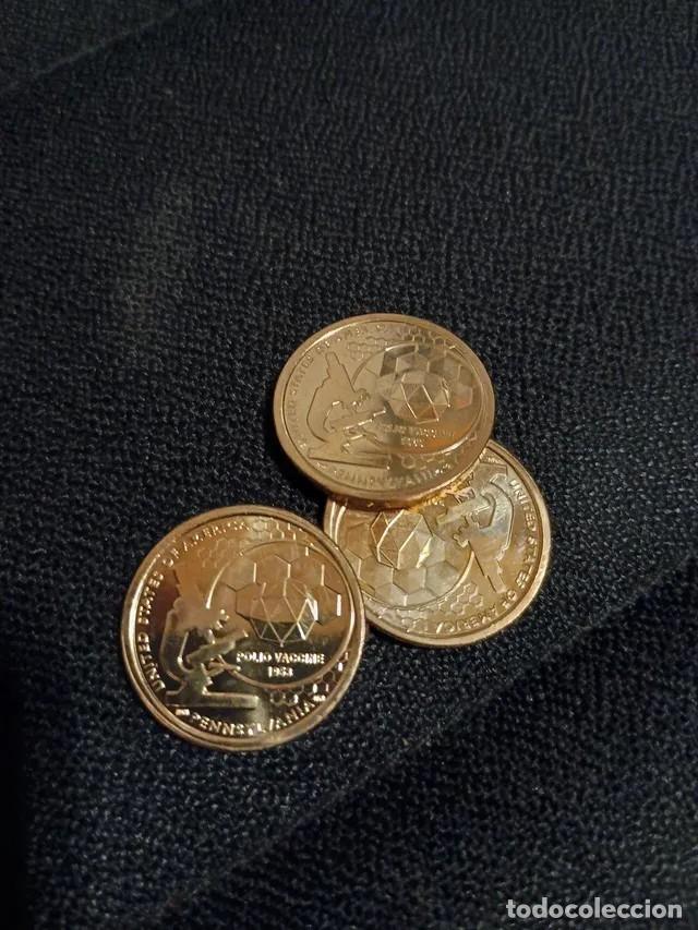 Monedas antiguas de Am&eacute;rica: Moneda 1 D&oacute;lar $ EEUU Vacuna de la Polio 1953