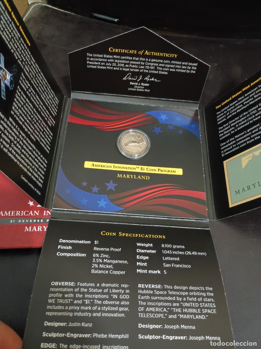 Monedas antiguas de Am&eacute;rica: Estados Unidos 1 $ dolar 2020 Innovation Maryland Proof Telescopio Hubble