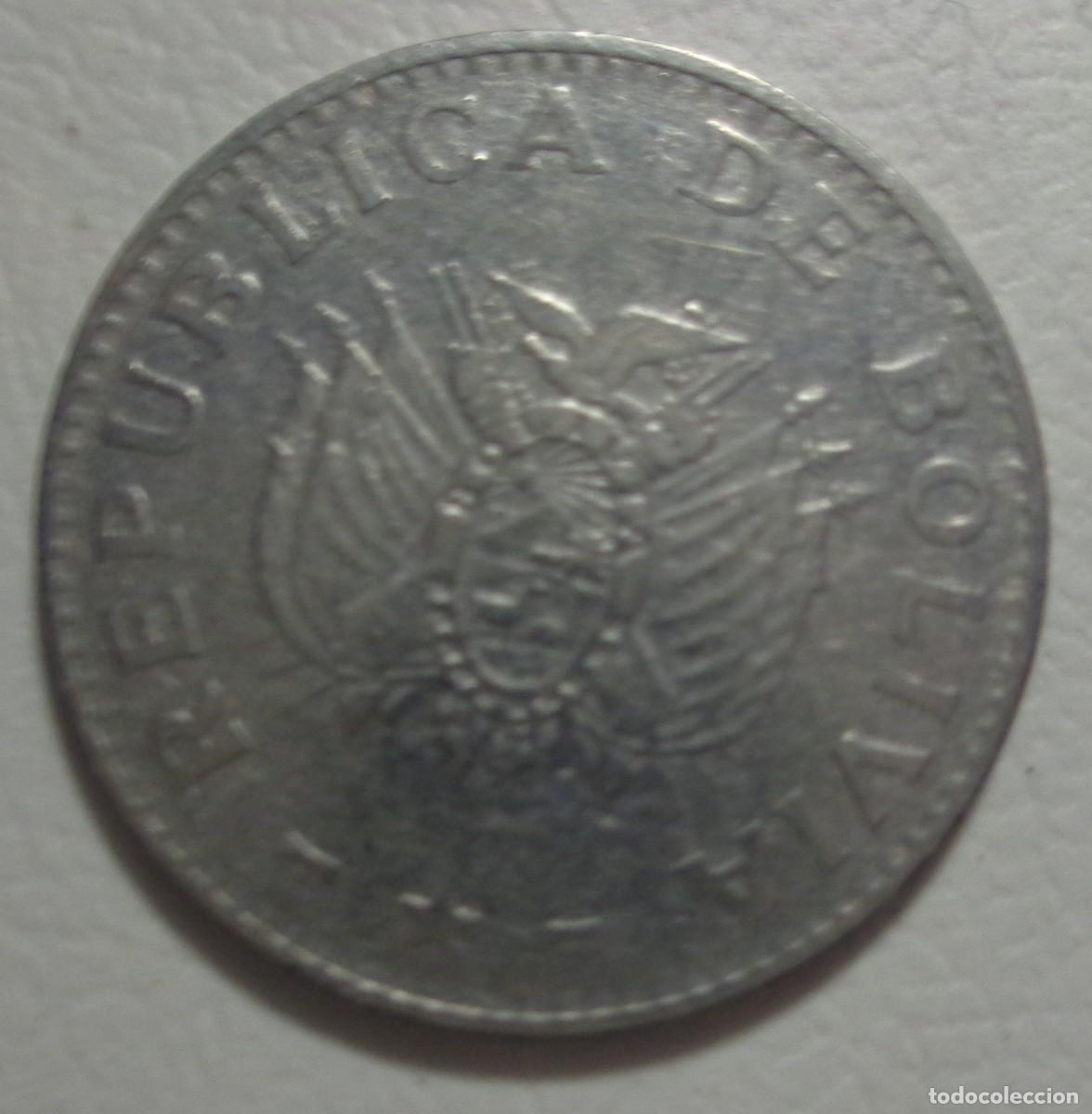Monedas antiguas de Am&eacute;rica: MONEDA: 20 CENTAVOS, BOLIVIA 1987