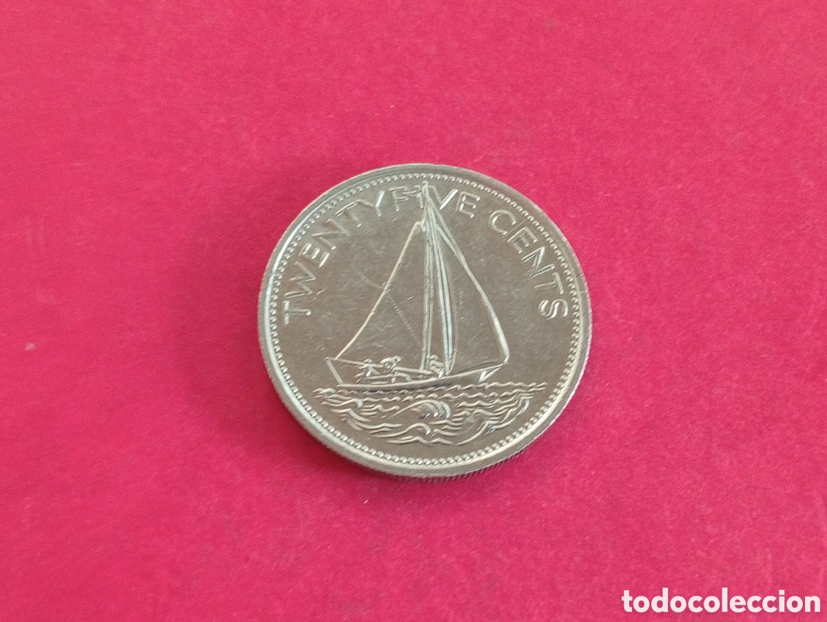 Monedas antiguas de Am&eacute;rica: 25 cents de Bahamas 1979
