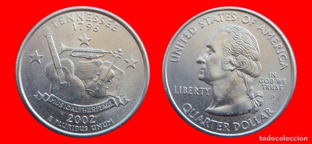 Monedas antiguas de Am&eacute;rica: 25 CENTAVOS QUARTER 2002-P TENNESSE SIN CIRCULAR USA-9112SC