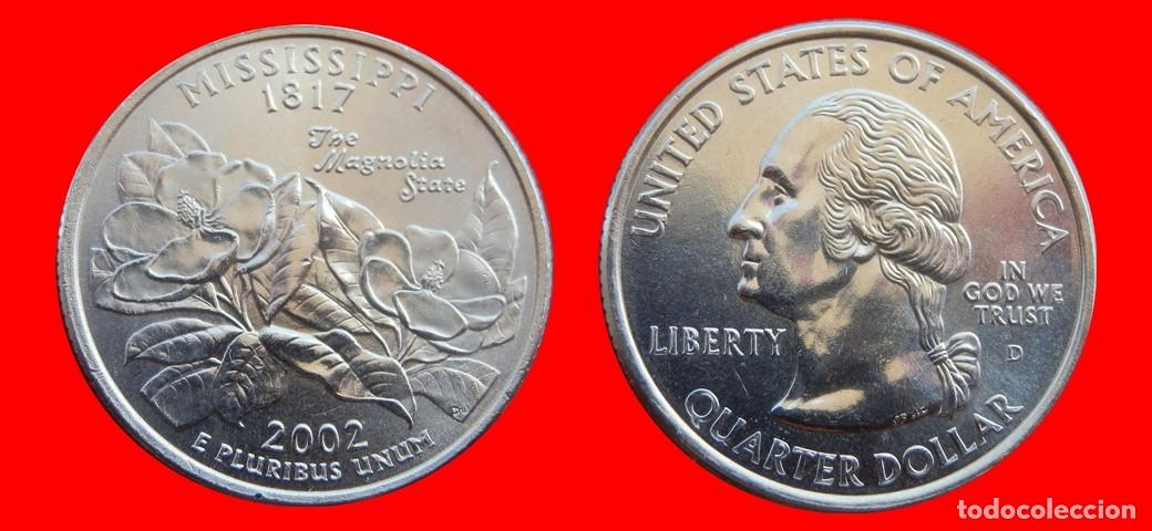 Monedas antiguas de Am&eacute;rica: 25 CENTAVOS QUARTER 2002-D MISSISSIPPI SIN CIRCULAR USA-9117SC