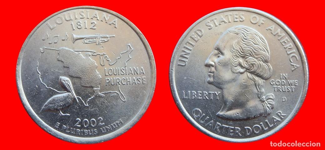 Monedas antiguas de Am&eacute;rica: 25 CENTAVOS QUARTER 2002-D LOUSIANA SIN CIRCULAR USA-9118SC