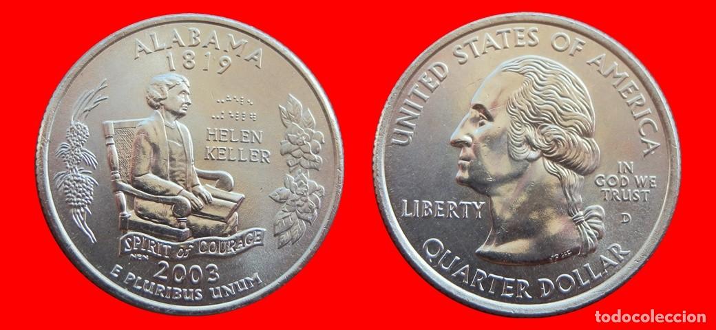 Alte M&uuml;nzen aus Amerika: 25 CENTAVOS QUARTER 2003-D ALABAMA SIN CIRCULAR USA-9121SC