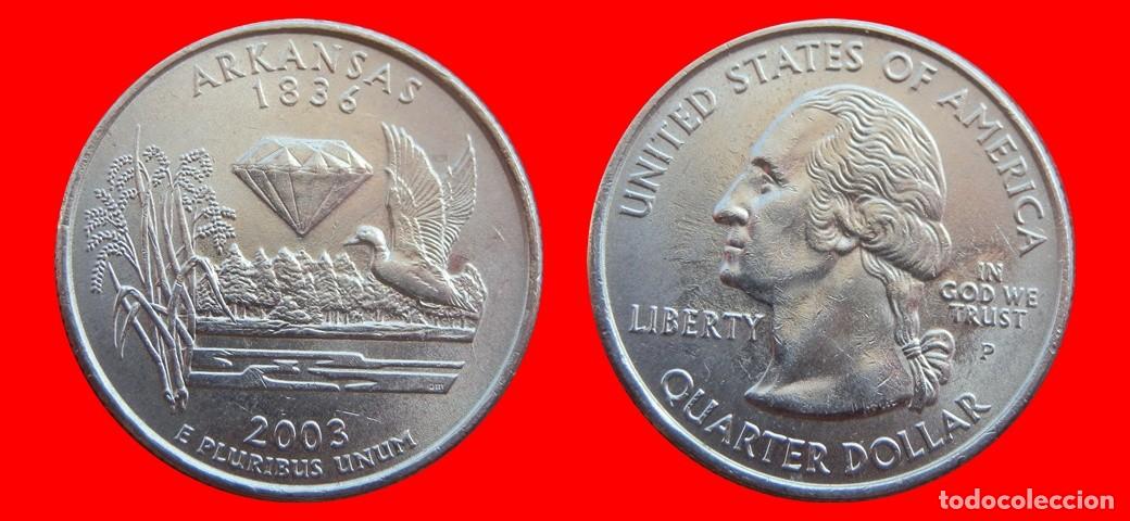 Monedas antiguas de Am&eacute;rica: 25 CENTAVOS QUARTER 2003-P ARKANSAS SIN CIRCULAR USA-9126SC