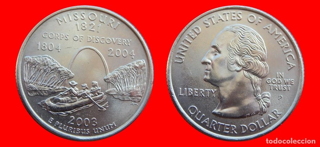 Monedas antiguas de Am&eacute;rica: 25 CENTAVOS QUARTER 2003-P MISSOURI SIN CIRCULAR USA-9127SC