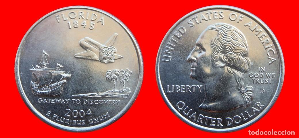 Monedas antiguas de Am&eacute;rica: 25 CENTAVOS QUARTER 2004-D FLORIDA SIN CIRCULAR USA-9133SC