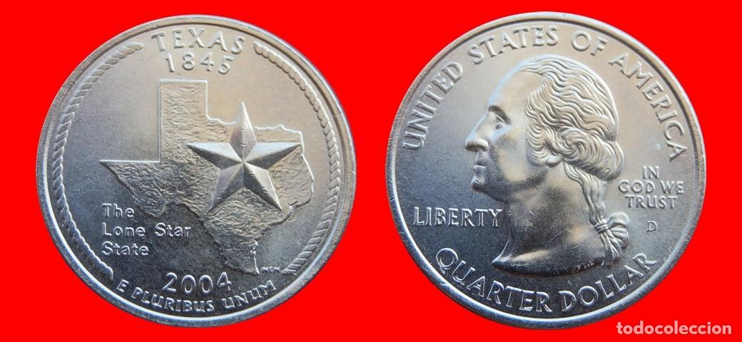 Monedas antiguas de Am&eacute;rica: 25 CENTAVOS QUARTER 2004-D TEXAS SIN CIRCULAR USA-9135SC