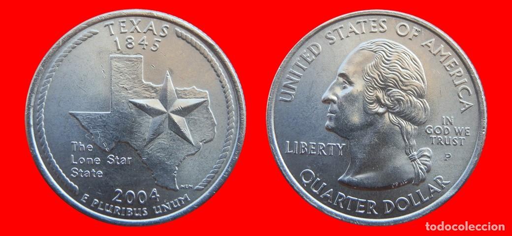 Monedas antiguas de Am&eacute;rica: 25 CENTAVOS QUARTER 2004-P TEXAS SIN CIRCULAR USA-9136SC