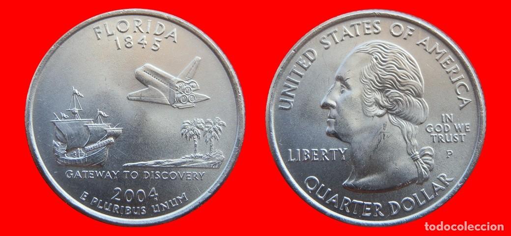 Monedas antiguas de Am&eacute;rica: 25 CENTAVOS QUARTER 2004-P FLORIDA SIN CIRCULAR USA-9137SC
