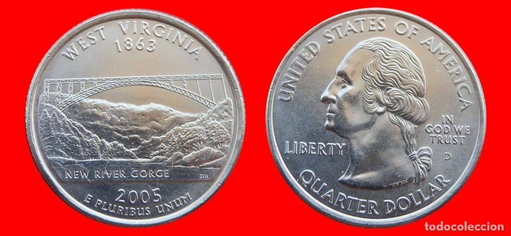 Monedas antiguas de Am&eacute;rica: 25 CENTAVOS QUARTER 2005-D WEST VIRGINIA SIN CIRCULAR USA-9141SC