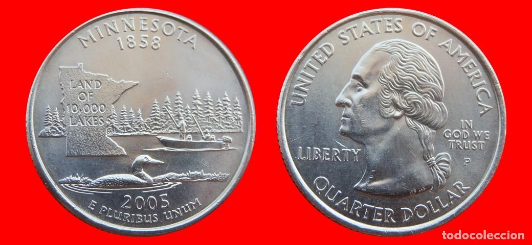 Monedas antiguas de Am&eacute;rica: 25 CENTAVOS QUARTER 2005-P MINNESOTA SIN CIRCULAR USA-9143SC