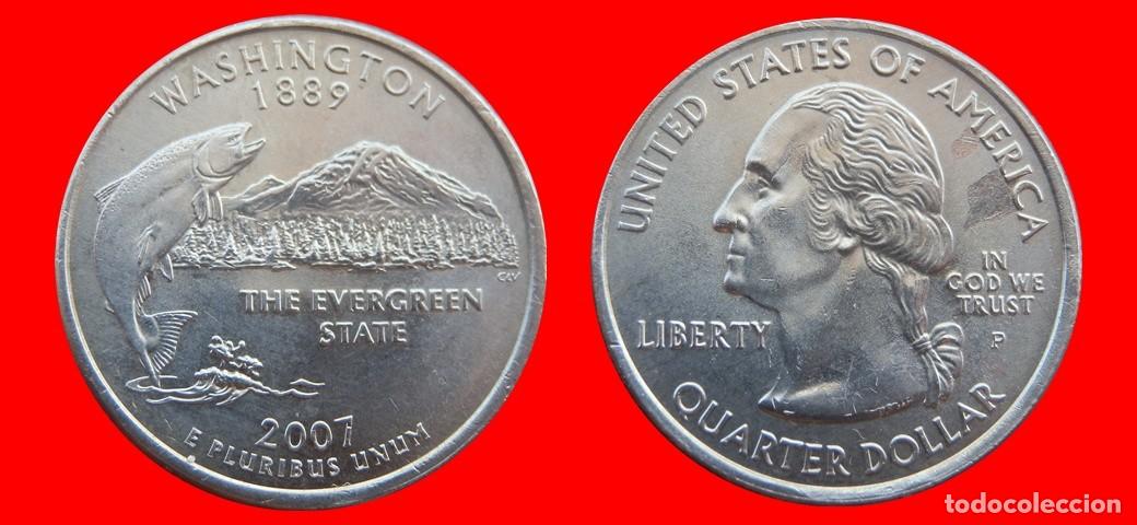 Monedas antiguas de Am&eacute;rica: 25 CENTAVOS QUARTER 2007-P WASHINGTON SIN CIRCULAR USA-9148SC