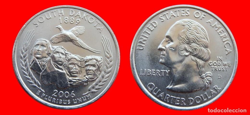 Monedas antiguas de Am&eacute;rica: 25 CENTAVOS QUARTER 2006-D SOUTH DAKOTA SIN CIRCULAR USA-9150SC
