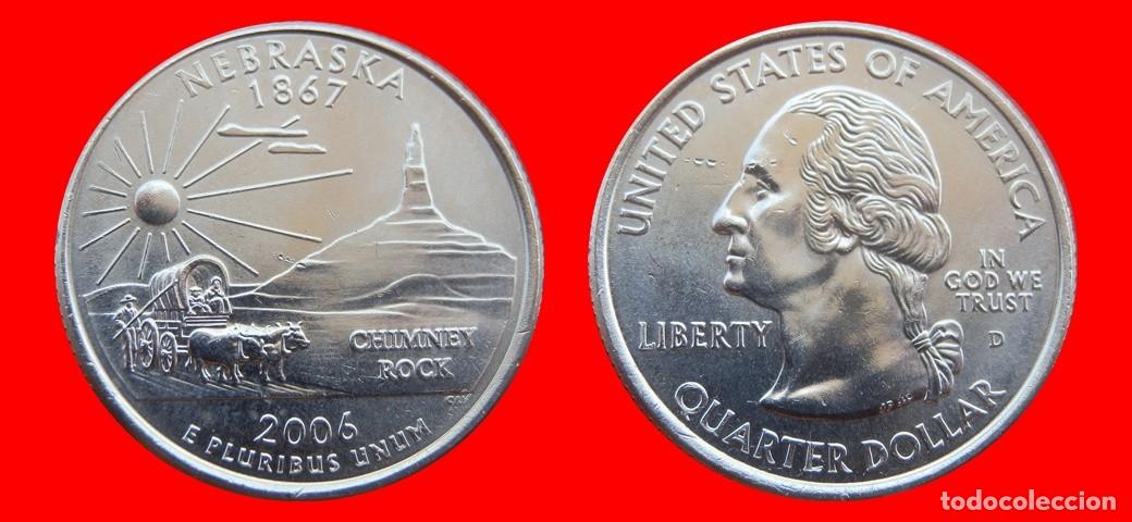 Monedas antiguas de Am&eacute;rica: 25 CENTAVOS QUARTER 2006-D NEBRASKA SIN CIRCULAR USA-9153SC