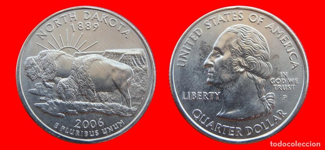 Monedas antiguas de Am&eacute;rica: 25 CENTAVOS QUARTER 2006-P NORTH DAKOTA SIN CIRCULAR USA-9156SC