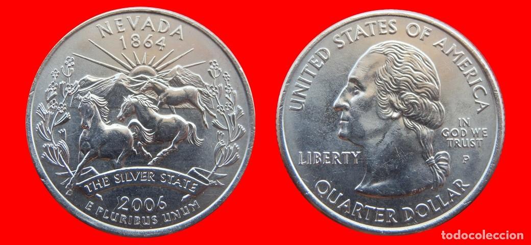 Monedas antiguas de Am&eacute;rica: 25 CENTAVOS QUARTER 2006-P NEVADA SIN CIRCULAR USA-9159SC