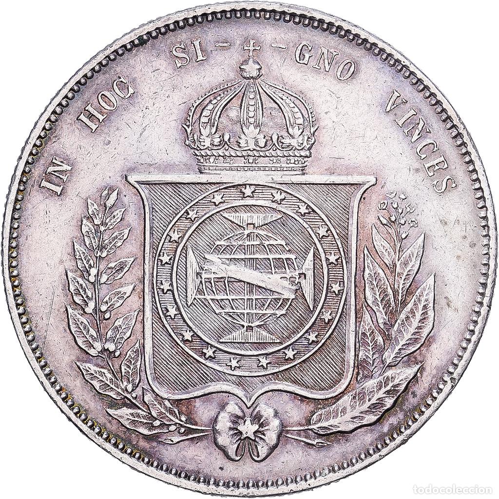 Monedas antiguas de Am&eacute;rica: [#1261237] Brasil, Pedro II, 2000 Reis, '1855', Plata, MBC, KM:466
