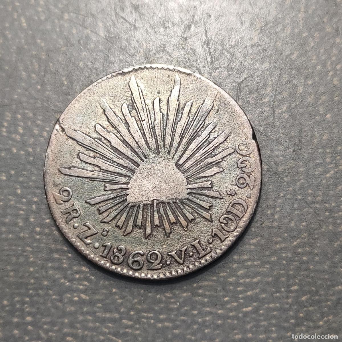 Monedas antiguas de Am&eacute;rica: MEXICO 2 REALES 1862 MBC PLATA