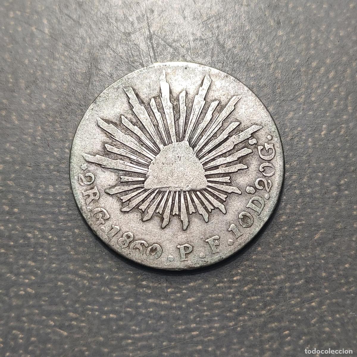 Monedas antiguas de Am&eacute;rica: MEXICO 2 REALES 1860 MBC PLATA