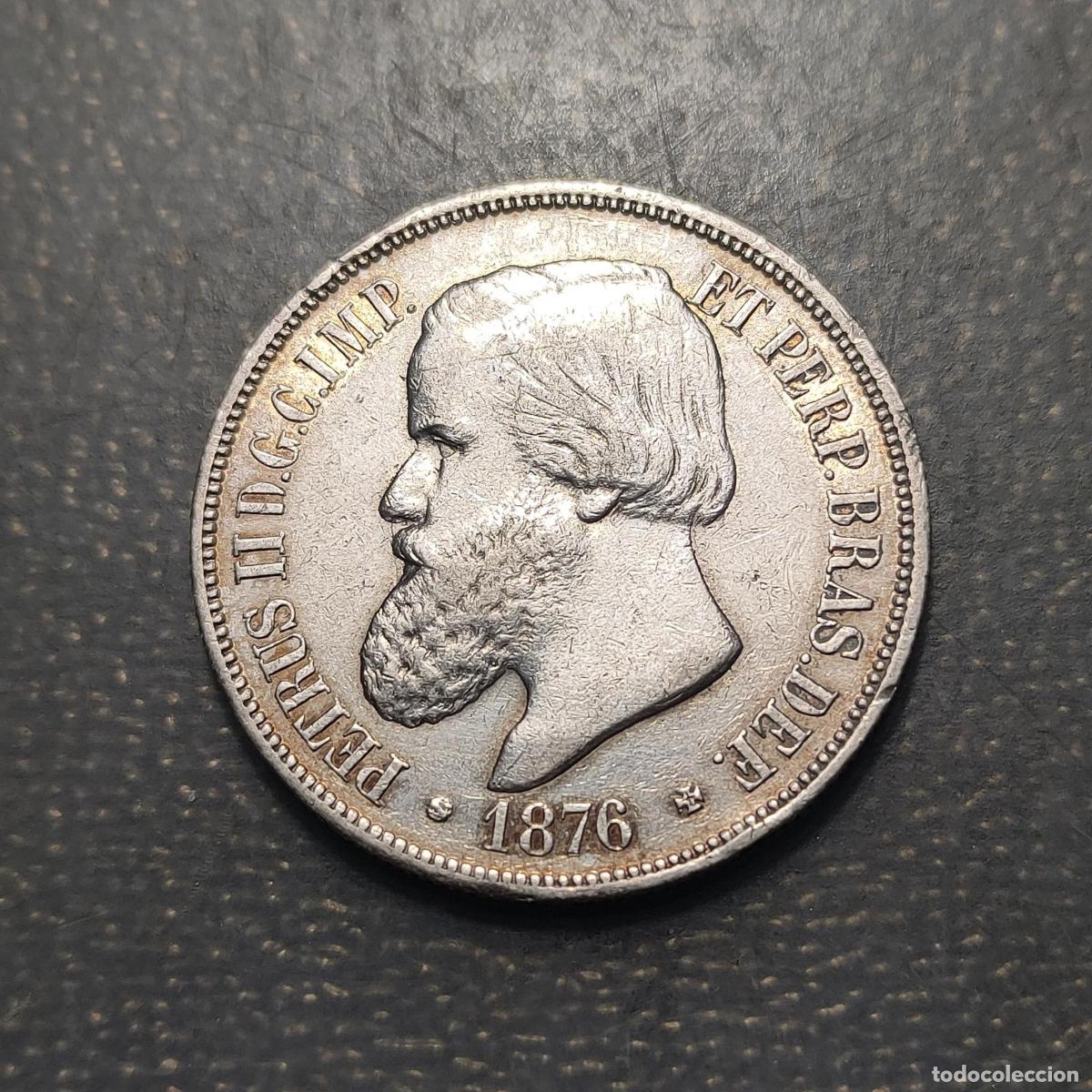 Monedas antiguas de Am&eacute;rica: BRASIL PEDRO II 1000 REIS 1876