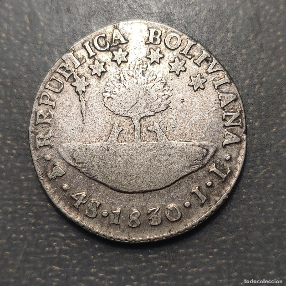 Monedas antiguas de Am&eacute;rica: BOLIVIA 4 SOLES 1830 MBC PLATA
