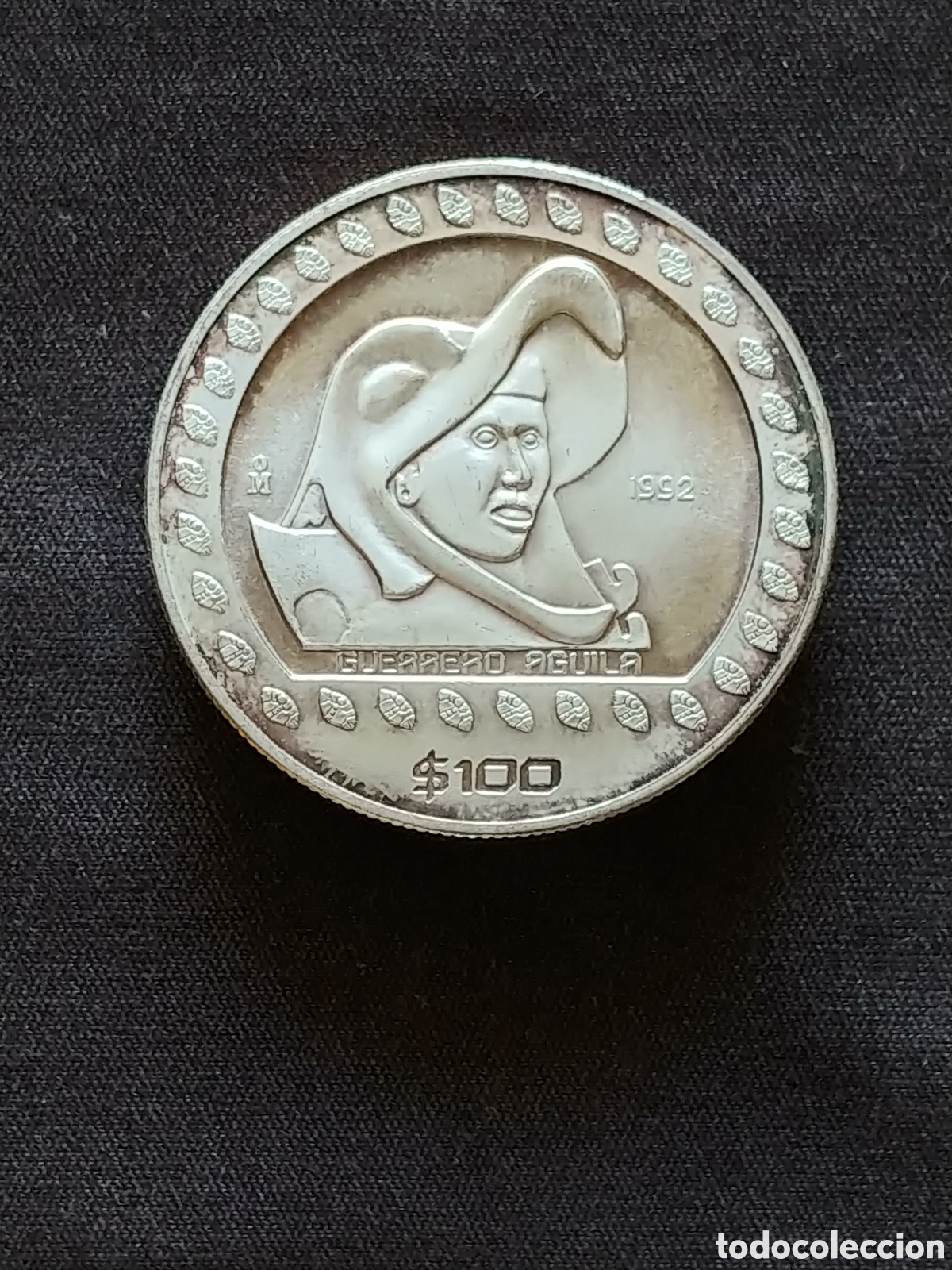Monedas antiguas de Am&eacute;rica: M&eacute;xico, &rdquo;Guerrero &Aacute;guila&rdquo;, 100 Pesos 1992, 1 onza plata .999 mls.