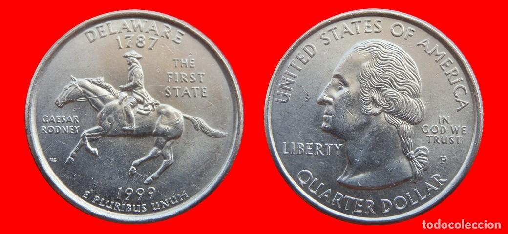 Monedas antiguas de Am&eacute;rica: 25 CENTAVOS QUARTER 1999-P DELAWARE SIN CIRCULAR USA-9171SC