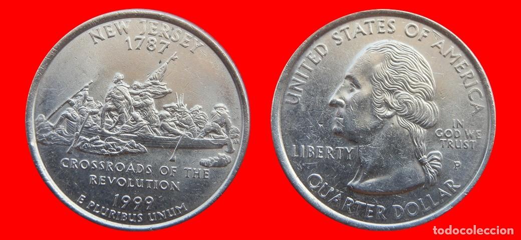 Monedas antiguas de Am&eacute;rica: 25 CENTAVOS QUARTER 1999-P NEW JERSEY SIN CIRCULAR USA-9172SC