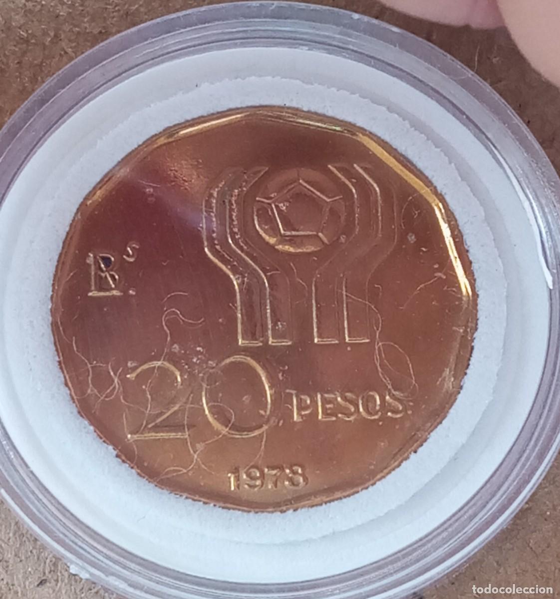 Monedas antiguas de Am&eacute;rica: LOTE N&ordm; 129 MONEDA CONMEMORATIVA DEL MUNDIAL DE FUTBOL DE ARGENTINA DEL 1978 .