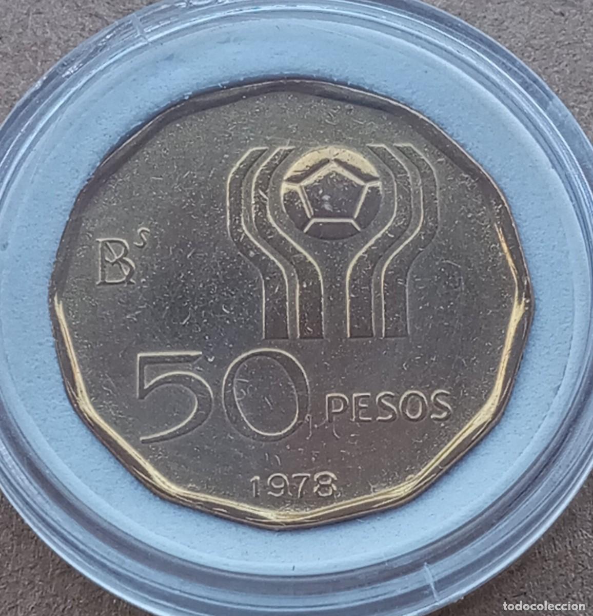 Monedas antiguas de Am&eacute;rica: LOTE N&ordm; 130 MONEDA CONMEMORATIVA DEL MUNDIAL DE FUTBOL DE ARGENTINA DEL 1978 .