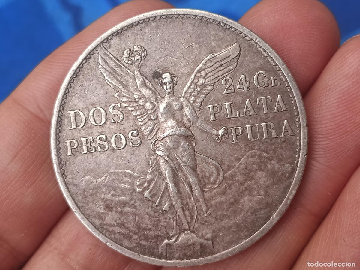 Monedas antiguas de Am&eacute;rica: M&eacute;xico. 2 pesos de plata de 1921. Centenario de la Independencia