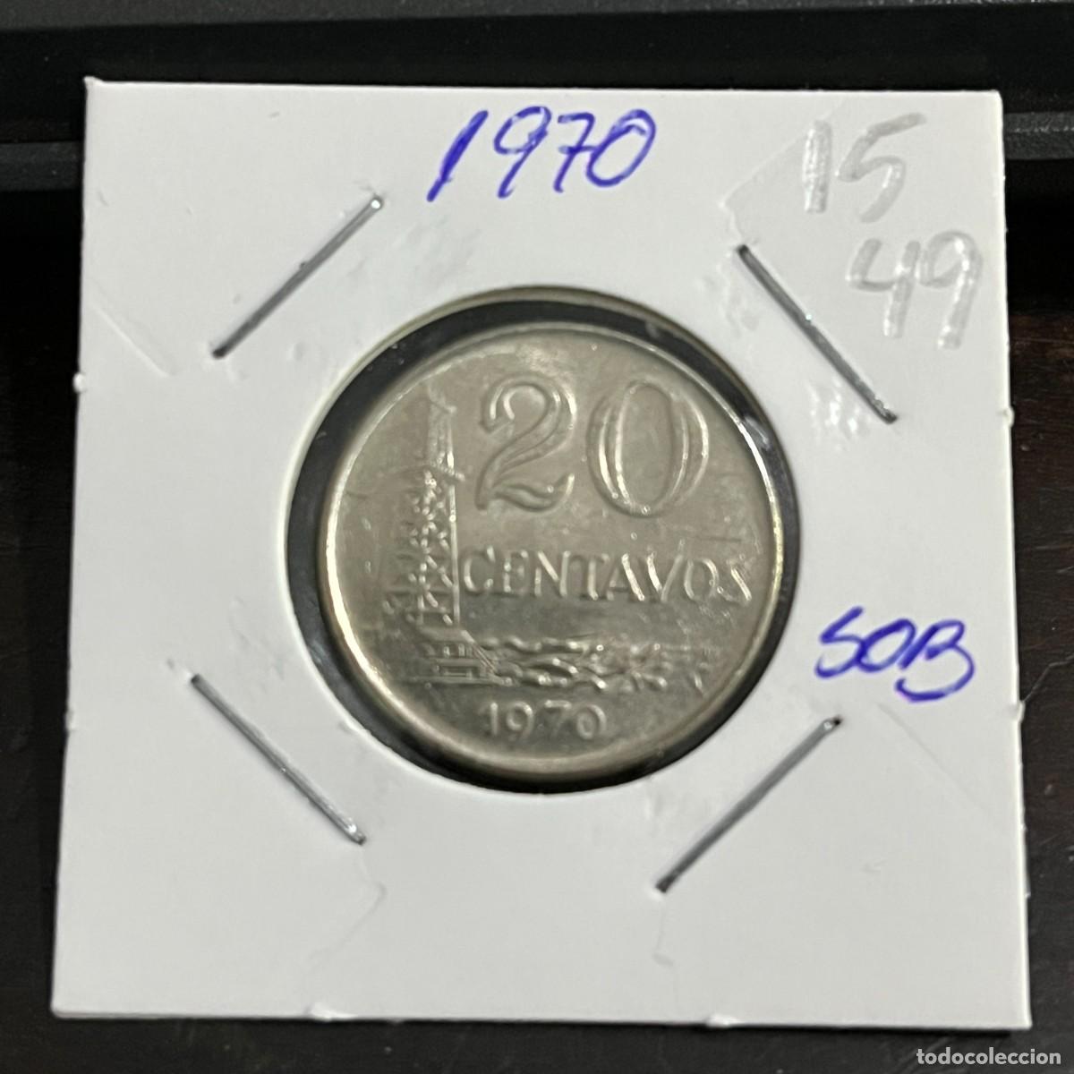 Monedas antiguas de Am&eacute;rica: Coin 20 Centavos Brazil 1970 - Copper-Nickel - KM# 579.1 - I1549